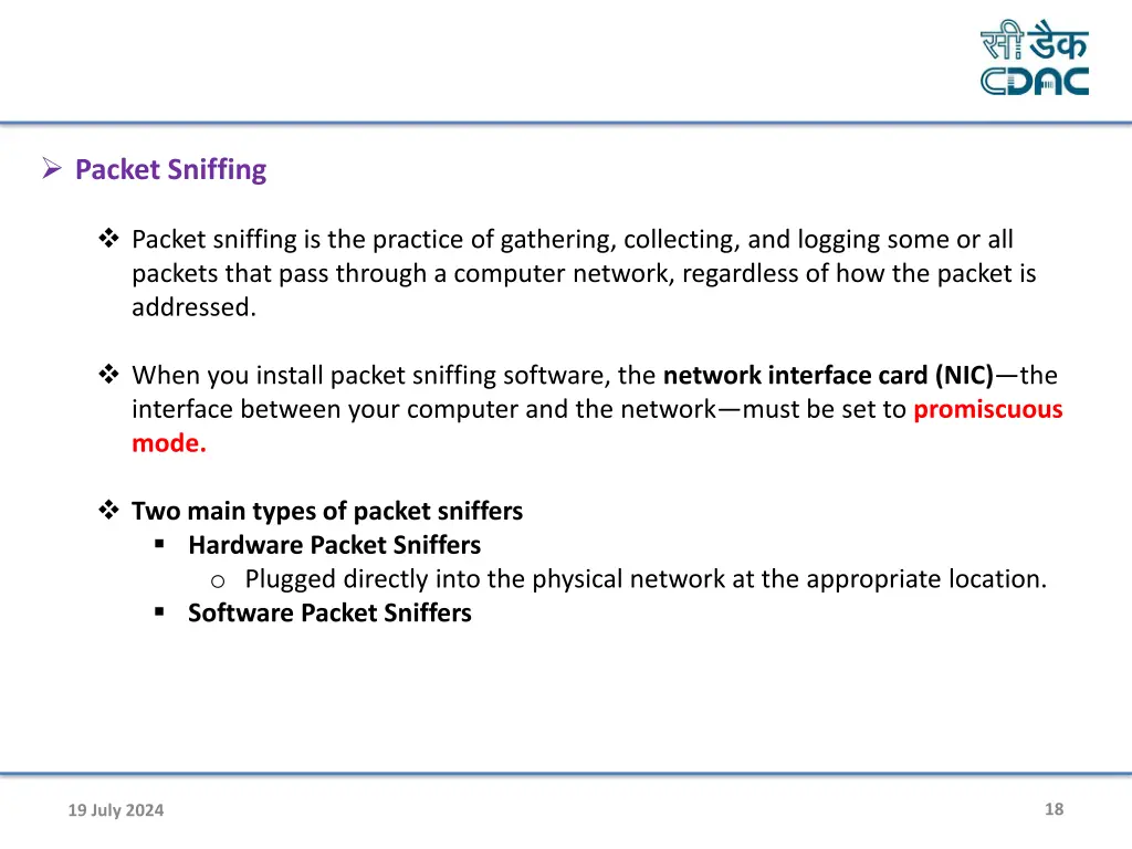 packet sniffing