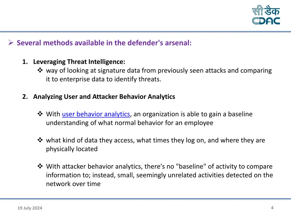 several methods available in the defender