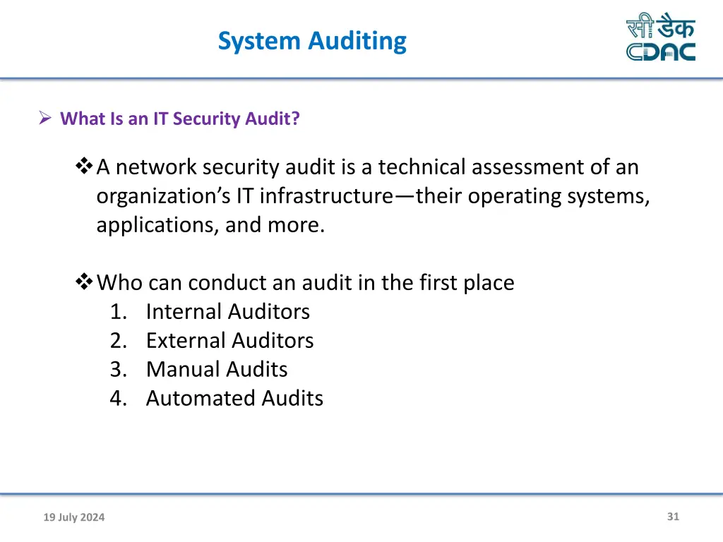 system auditing