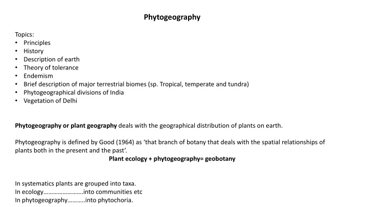 phytogeography