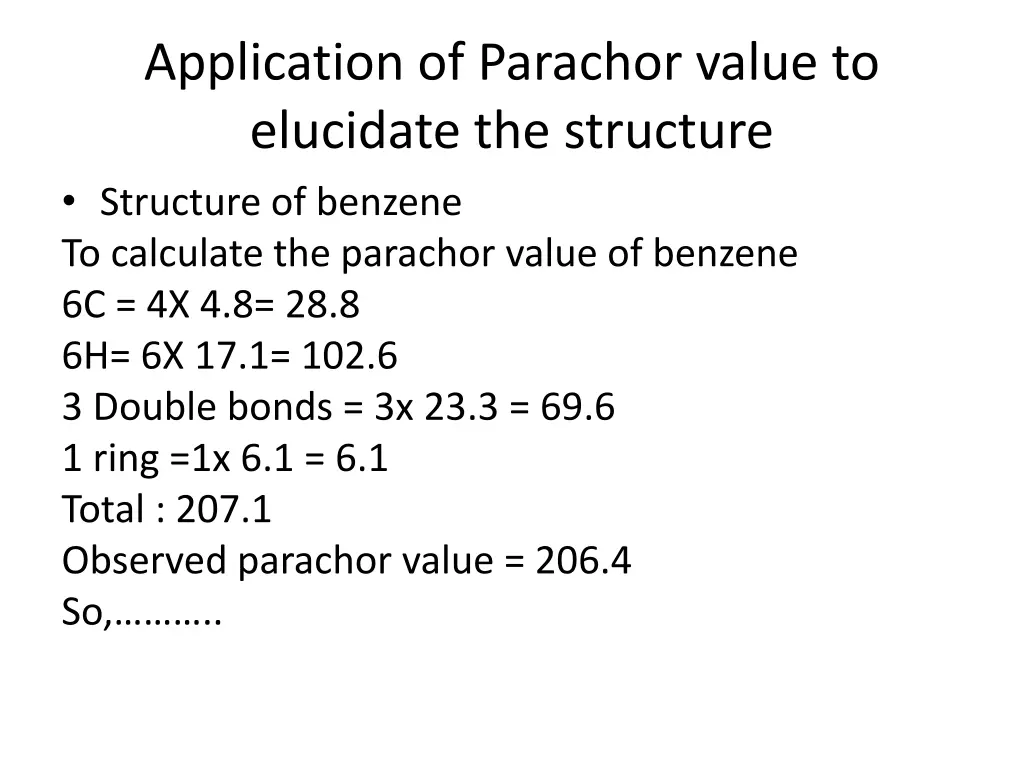 application of parachor value to elucidate