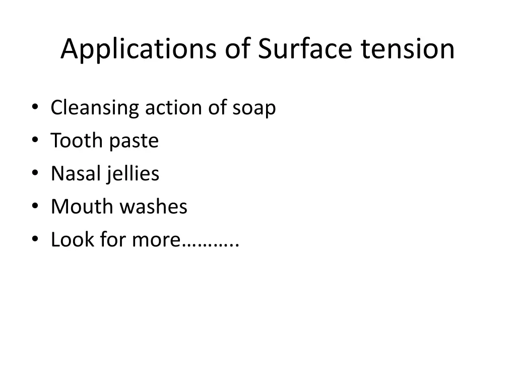 applications of surface tension