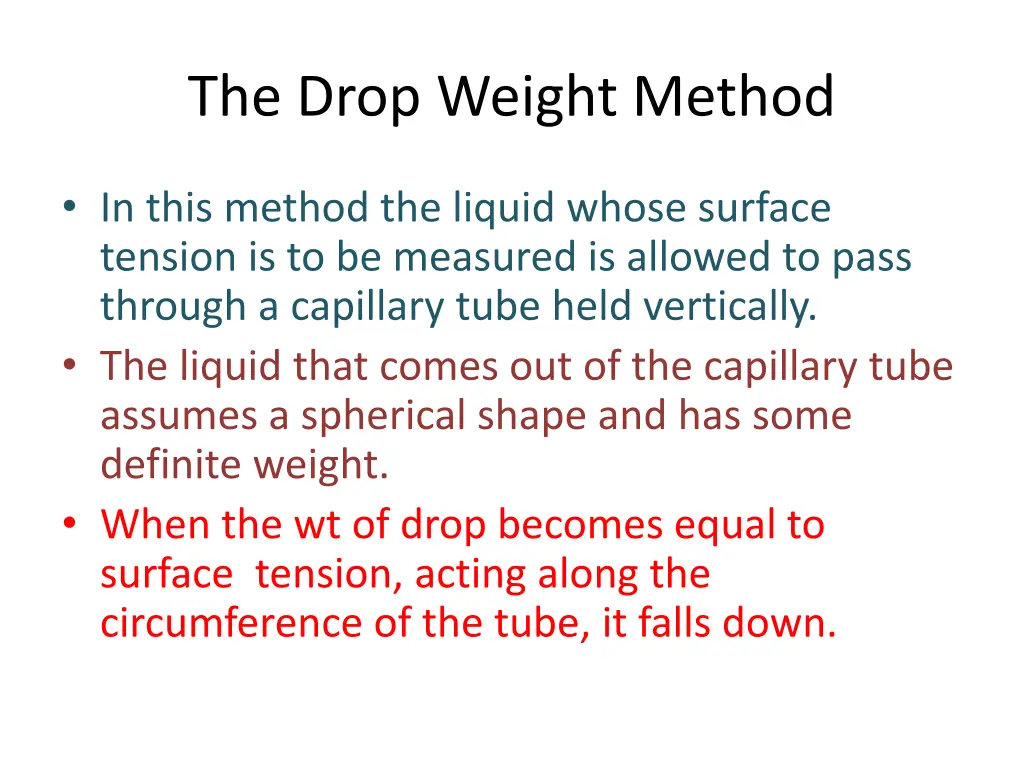 the drop weight method