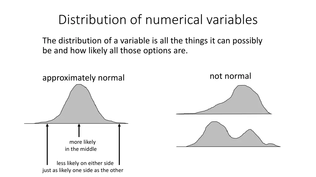 distribution of numerical variables