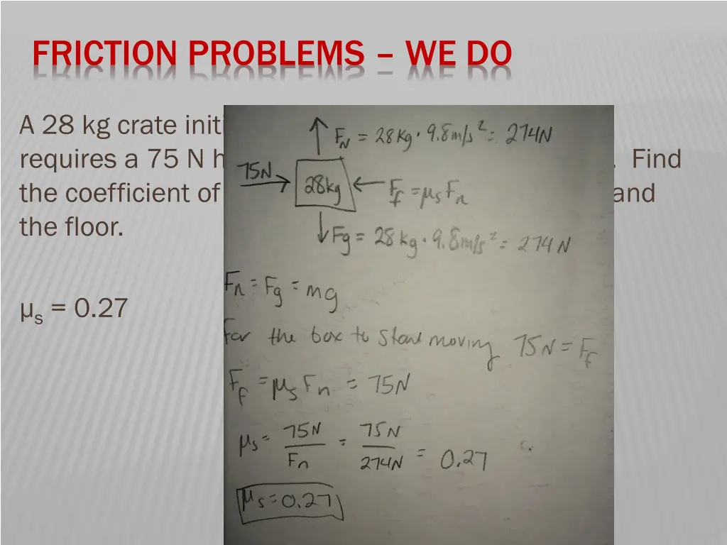 friction problems we do 2