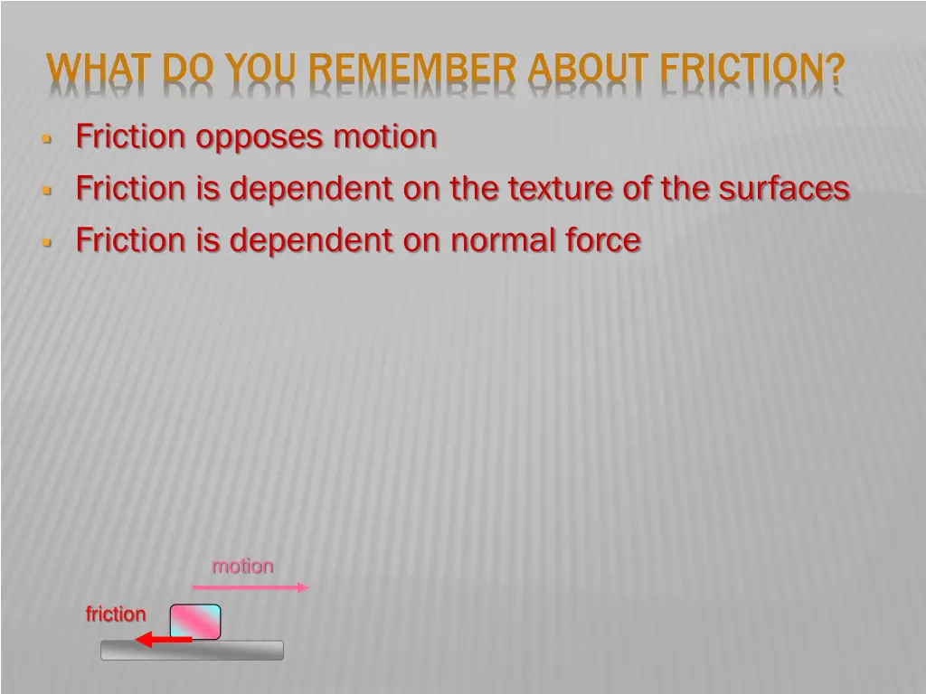 what do you remember about friction 1