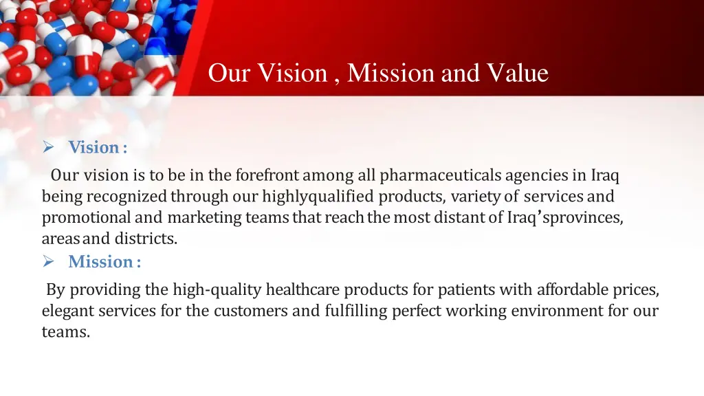 our vision mission and value