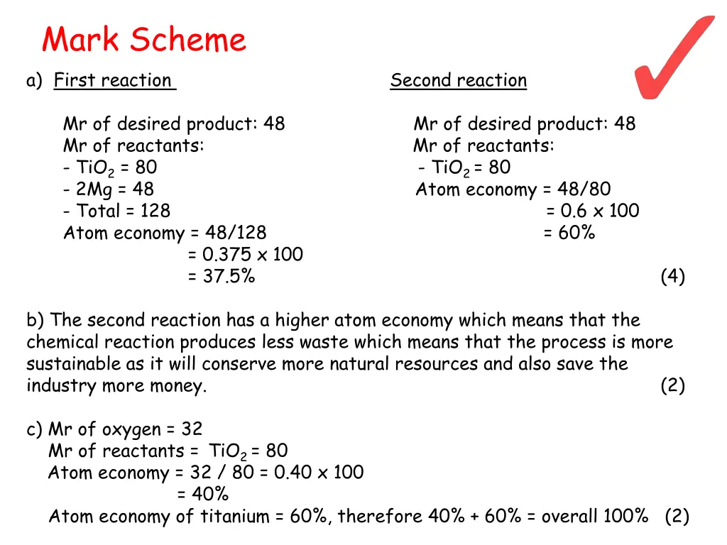 mark scheme