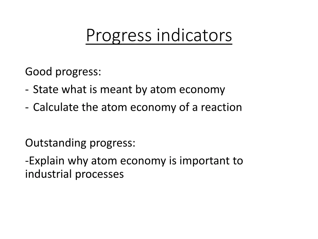 progress indicators