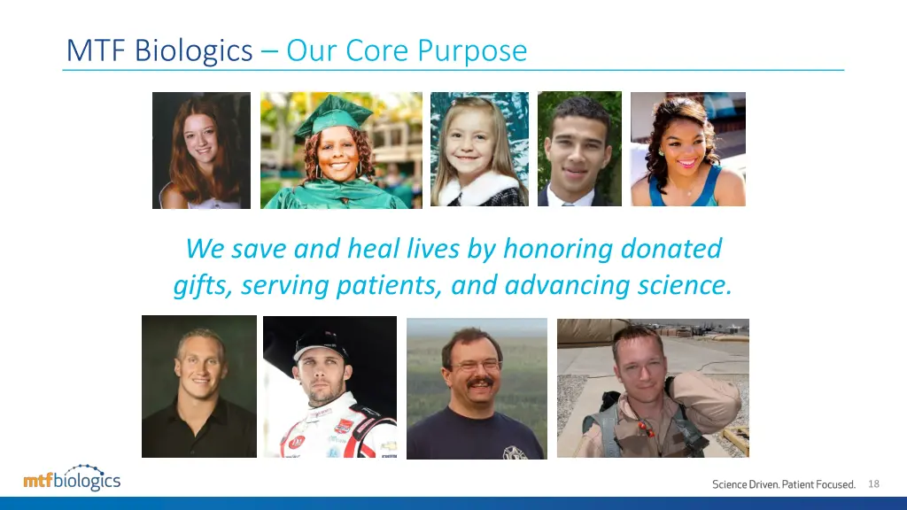 mtf biologics our core purpose