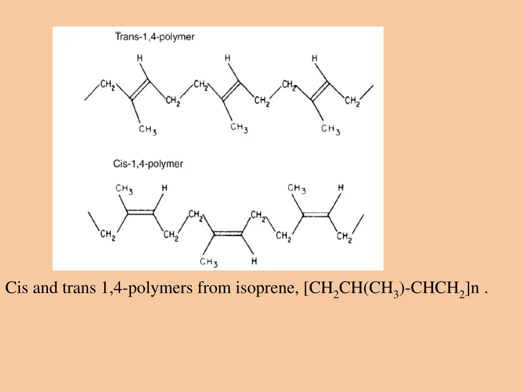 cis and trans 1 4 polymers from isoprene