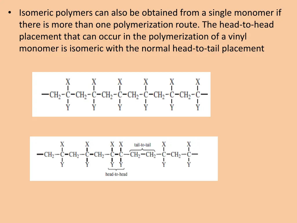 isomeric polymers can also be obtained from