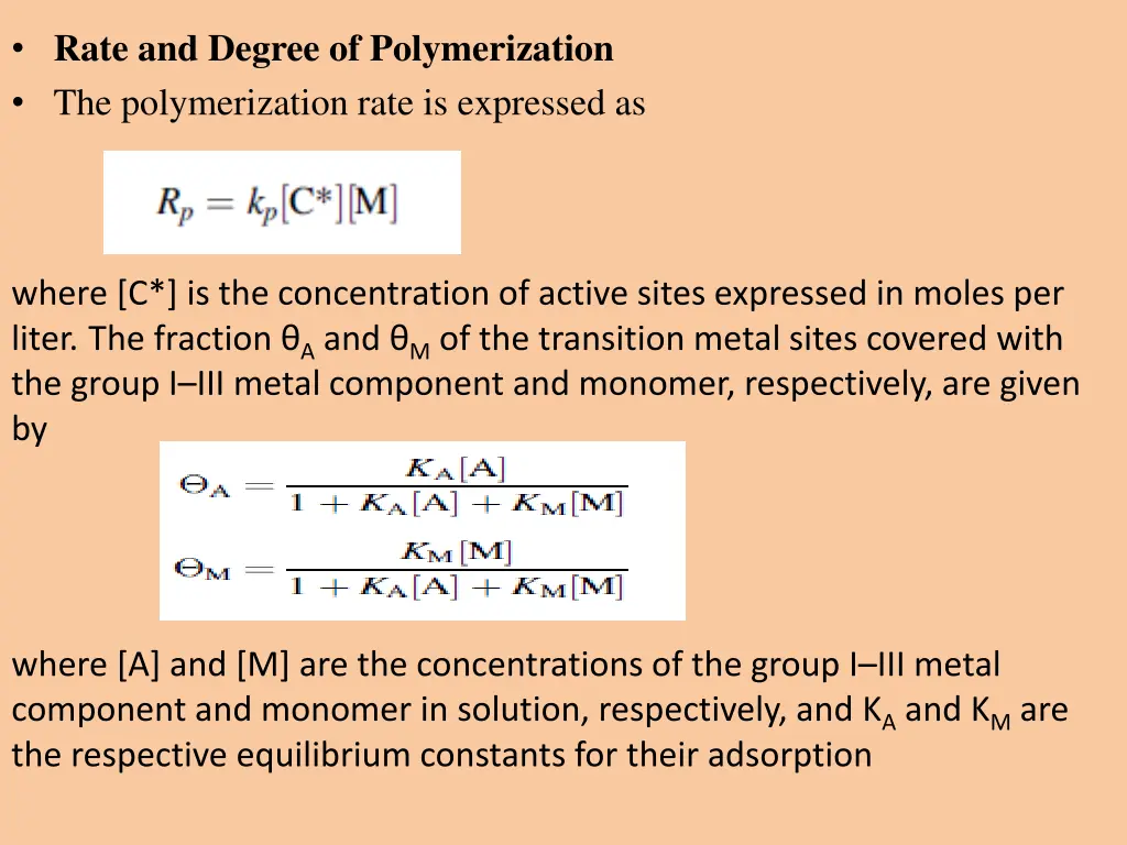 rate and degree of polymerization