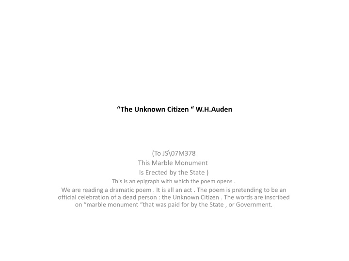 the unknown citizen w h auden