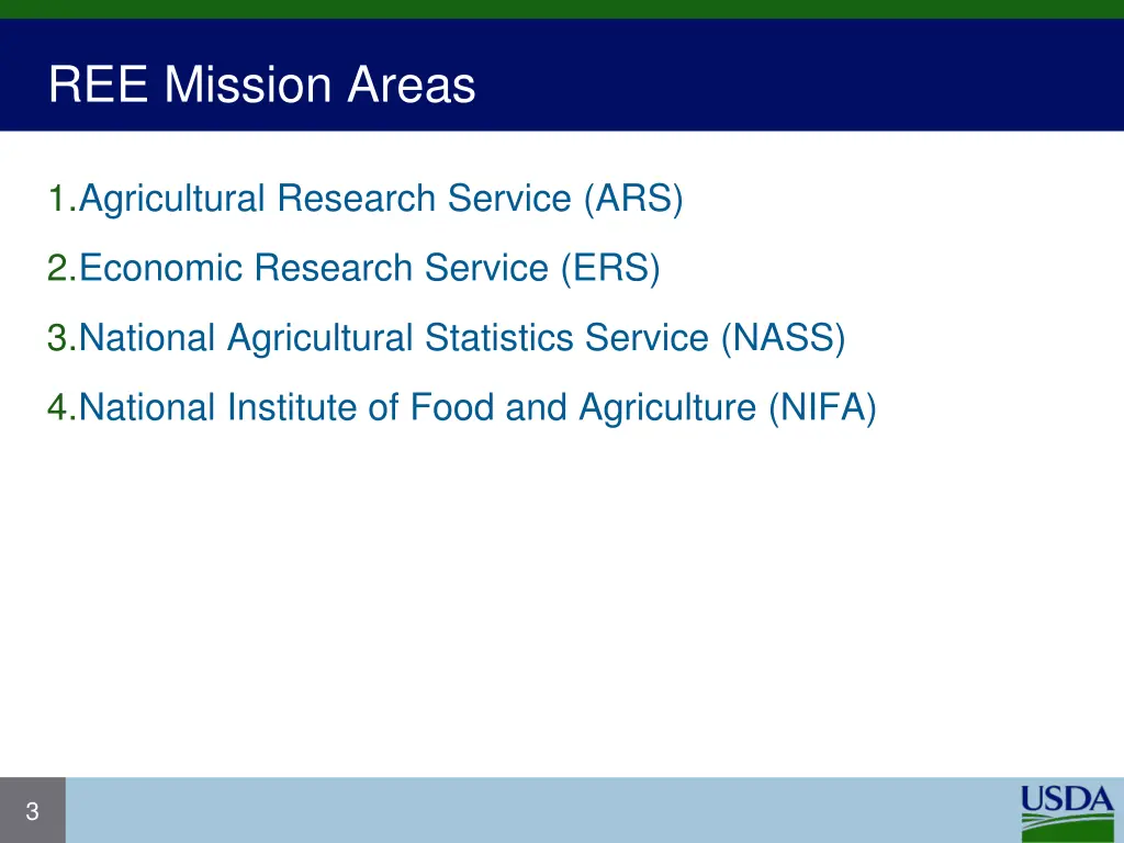 ree mission areas