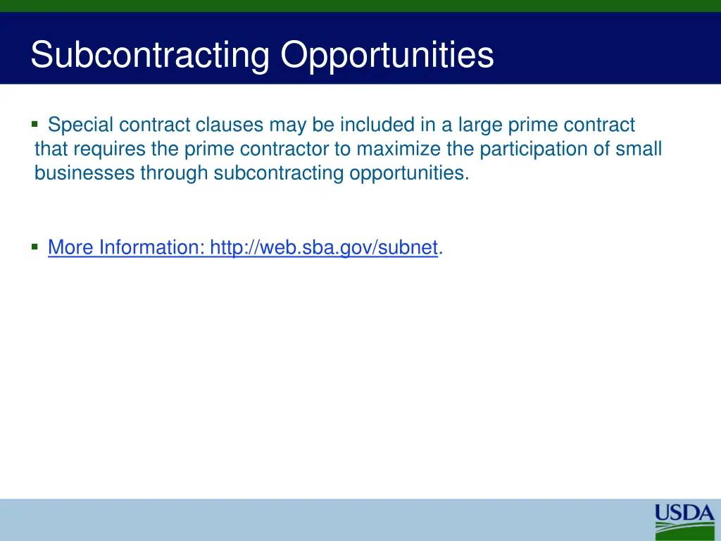 subcontracting opportunities