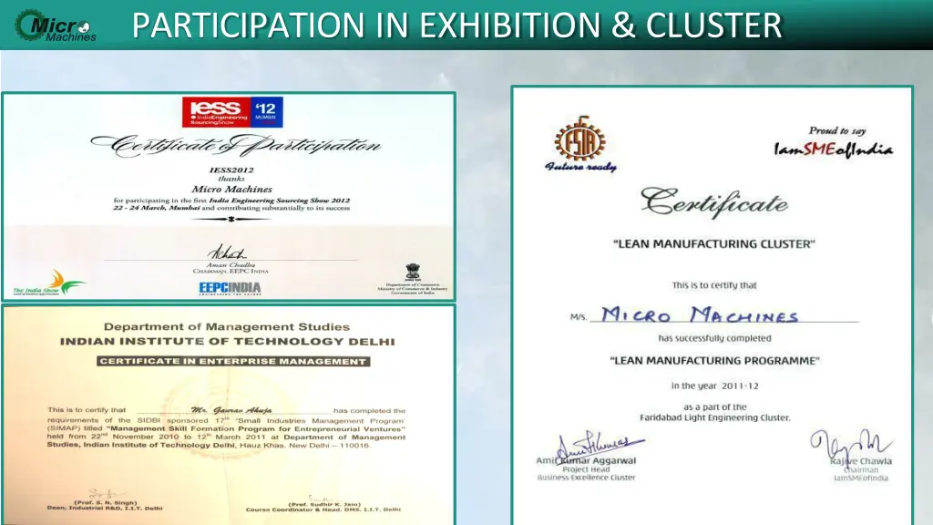 participation in exhibition cluster