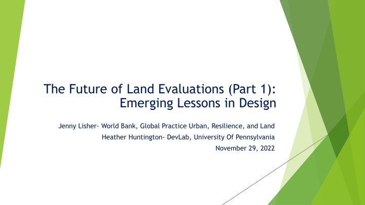 the future of land evaluations part 1 emerging