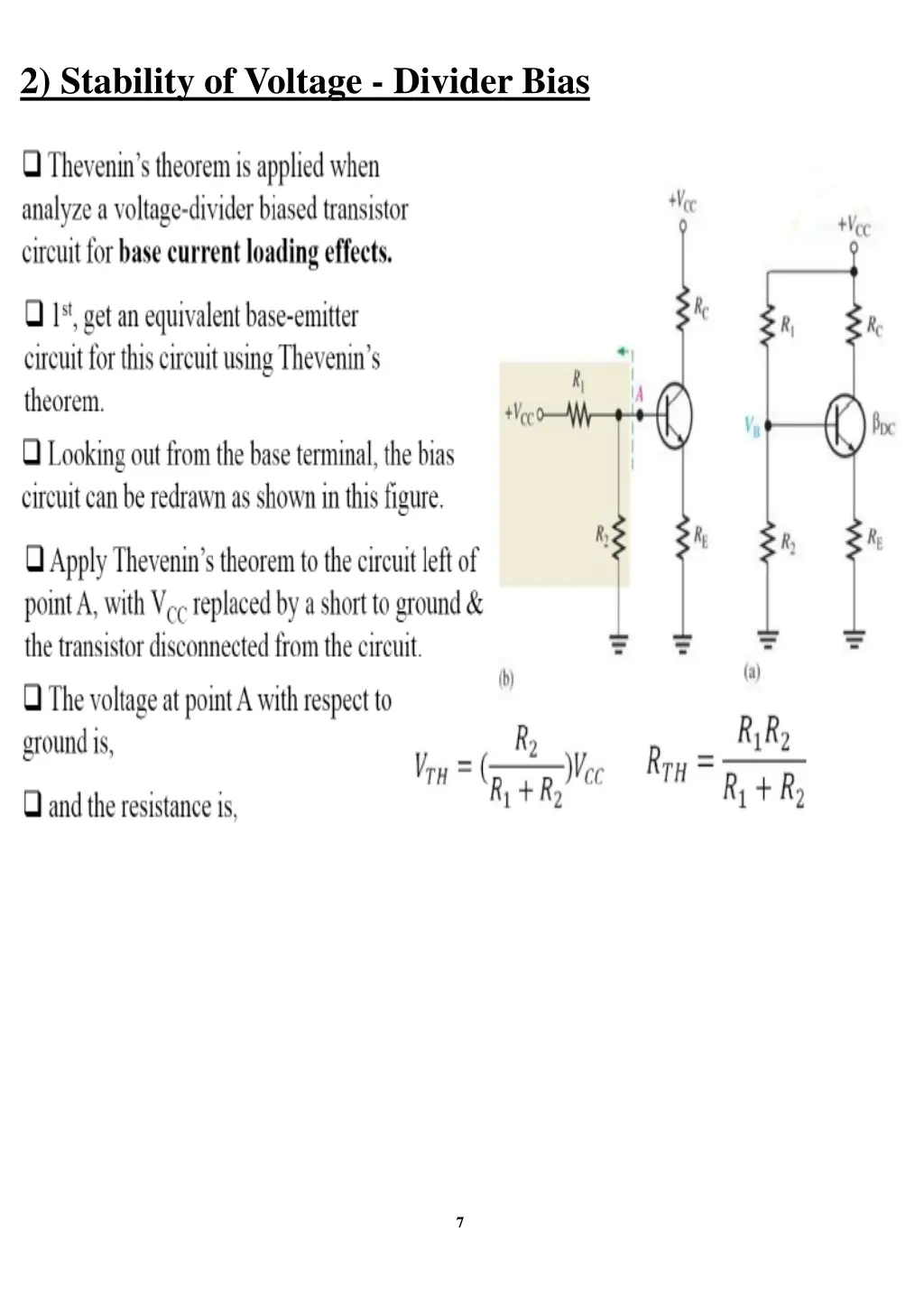 2 stability of voltage divider bias