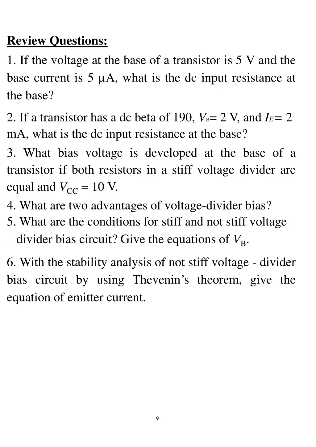 review questions 1 if the voltage at the base