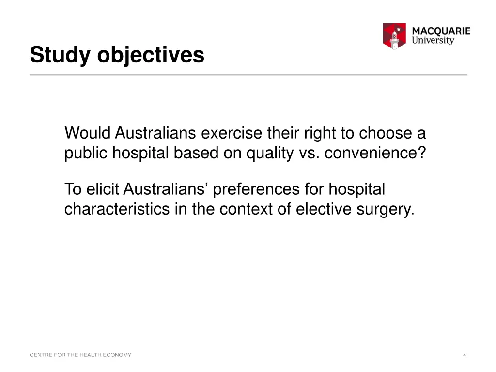 study objectives