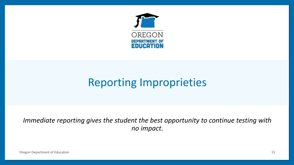 reporting improprieties