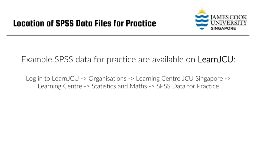 location of spss data files for practice