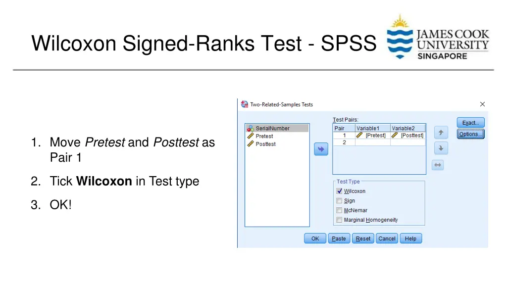 wilcoxon signed ranks test spss 1