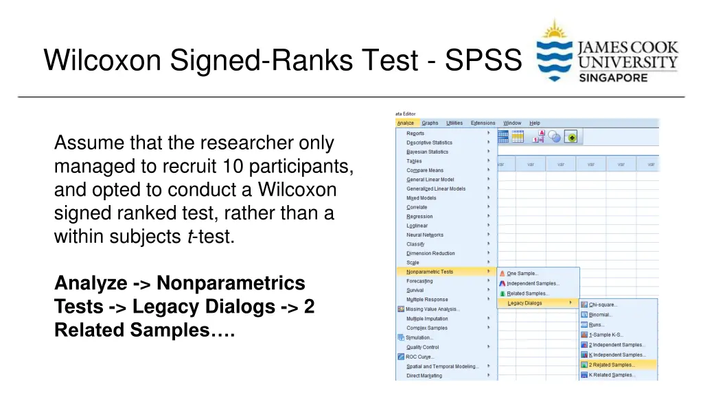 wilcoxon signed ranks test spss