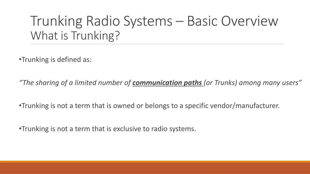 trunking radio systems basic overview what