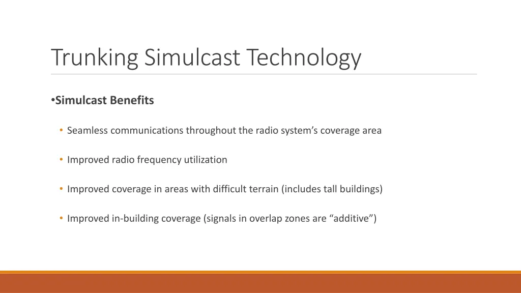 trunking simulcast technology 1