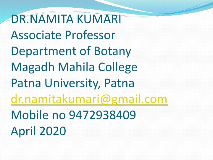 dr namita kumari associate professor department