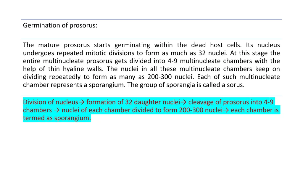 germination of prosorus