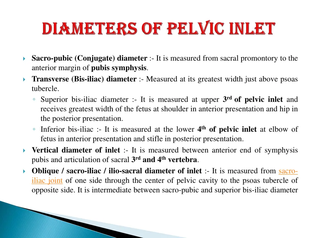 sacro pubic conjugate diameter it is measured