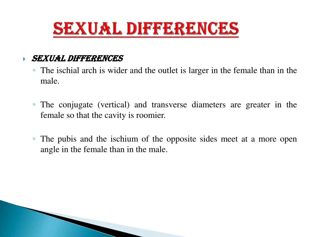 sexual sexual differences differences the ischial