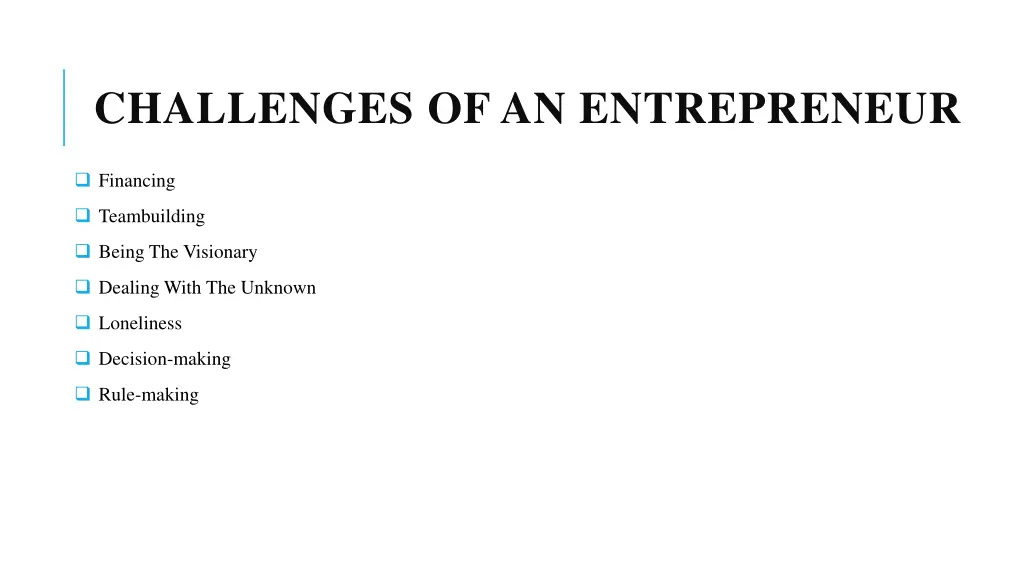 challenges of an entrepreneur