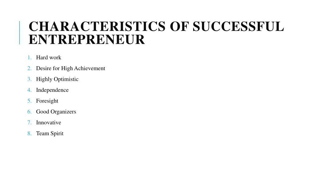 characteristics of successful entrepreneur