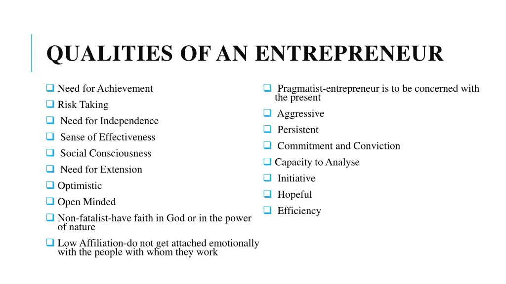 qualities of an entrepreneur