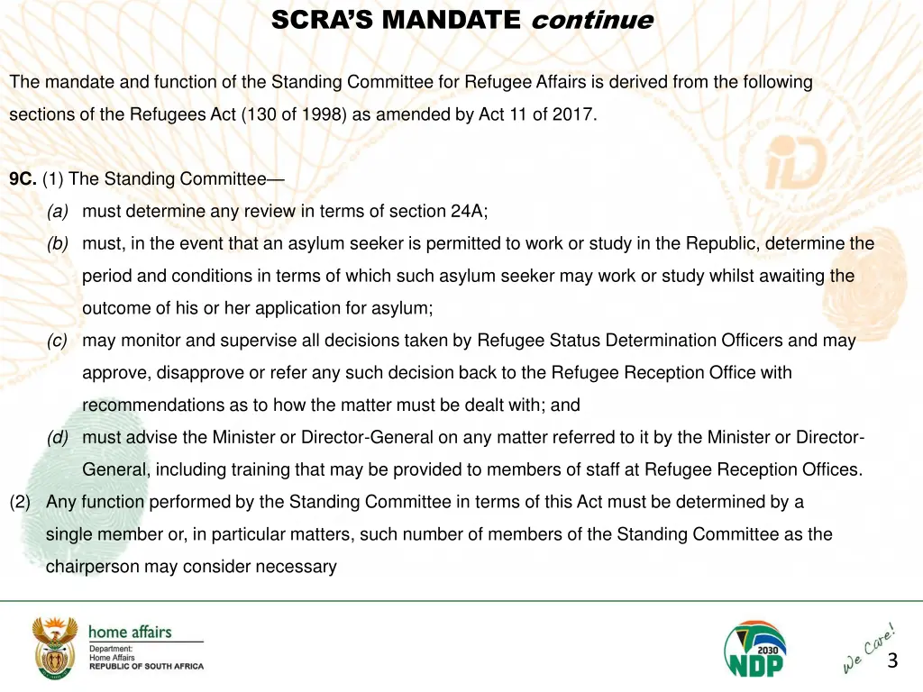 scra s mandate continue