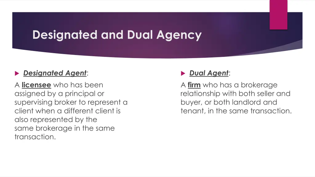 designated and dual agency