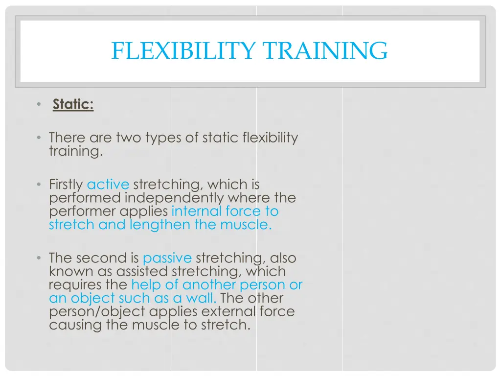 flexibility training