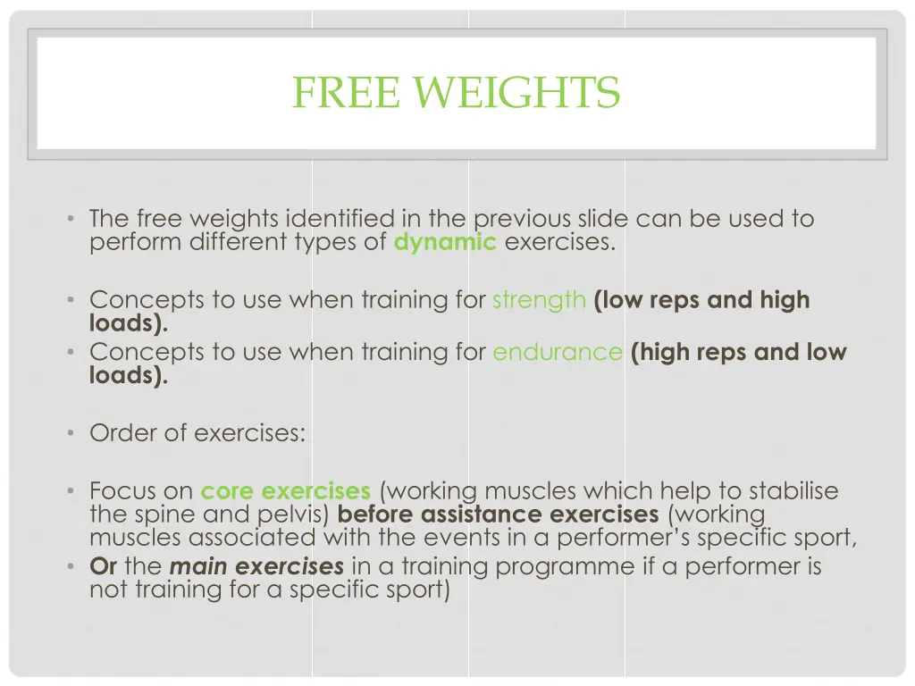 free weights 1