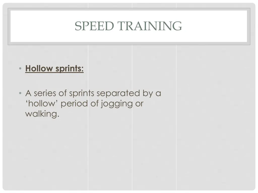 speed training