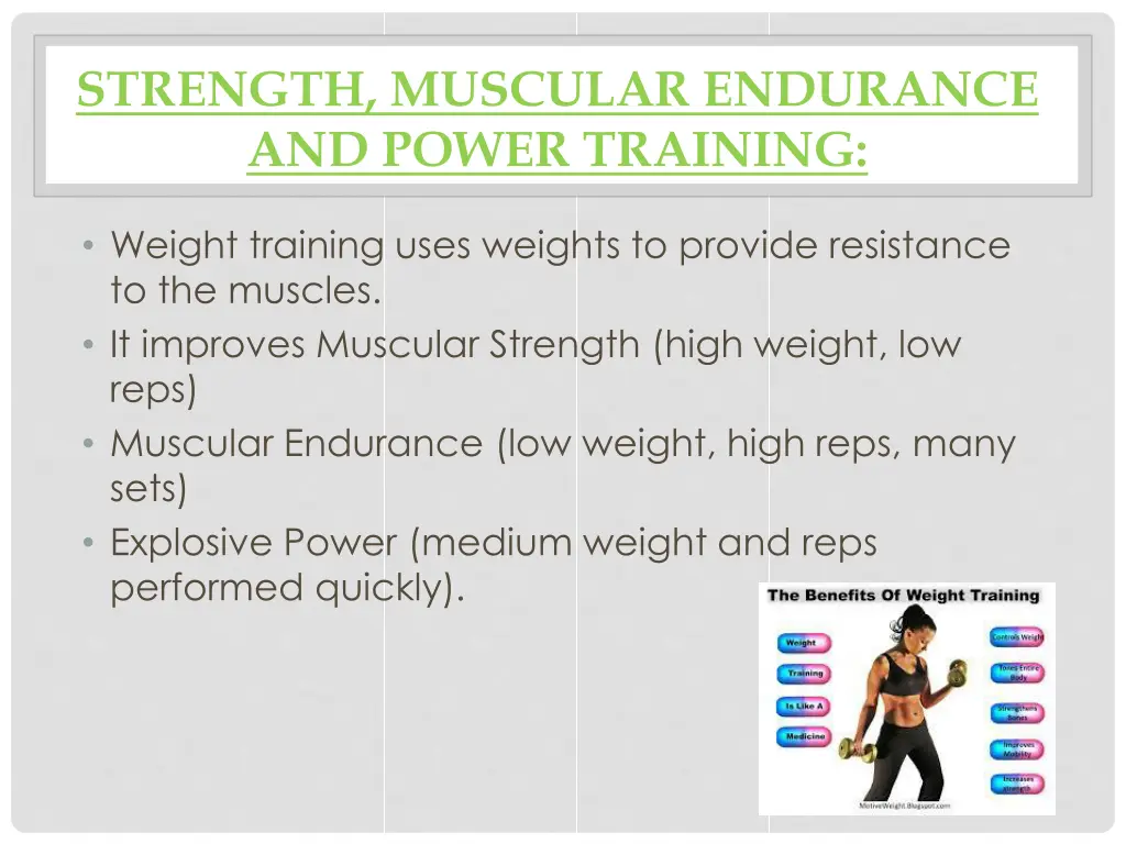 strength muscular endurance and power training