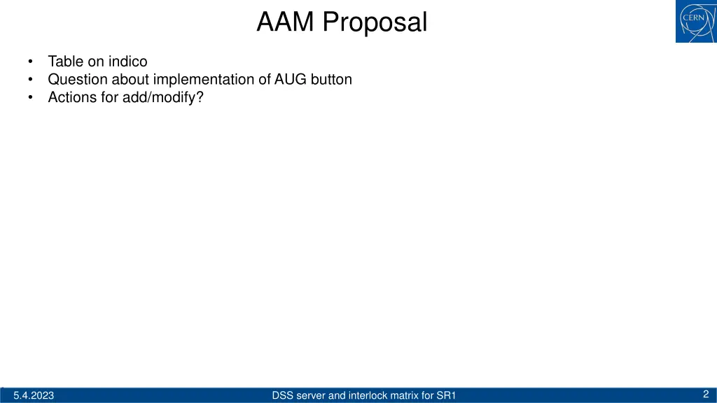 aam proposal