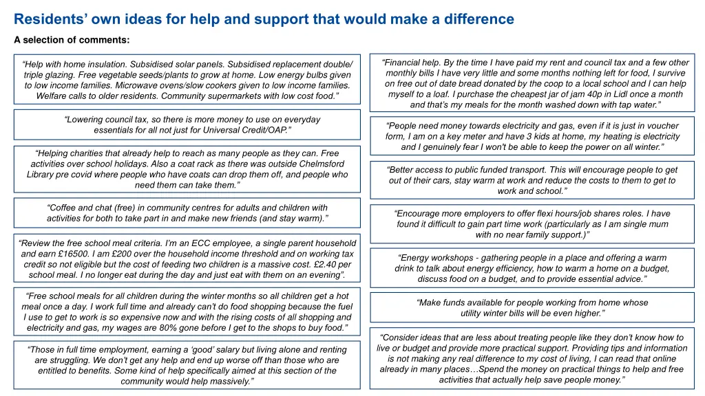 residents own ideas for help and support that 1