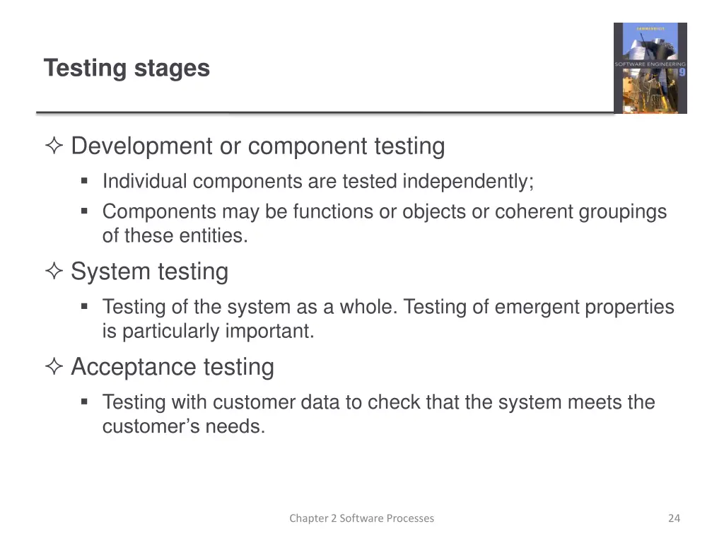 testing stages