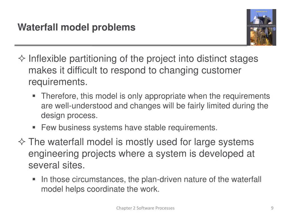 waterfall model problems