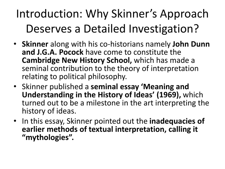 introduction why skinner s approach deserves