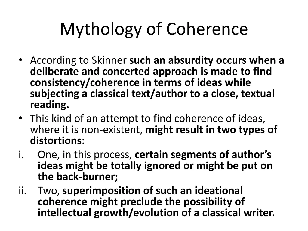 mythology of coherence